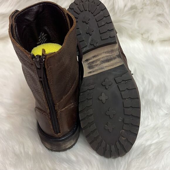 Steve Madden Brown Leather Fame Military Style Boots Fisherman Core B19B - Picture 11 of 15